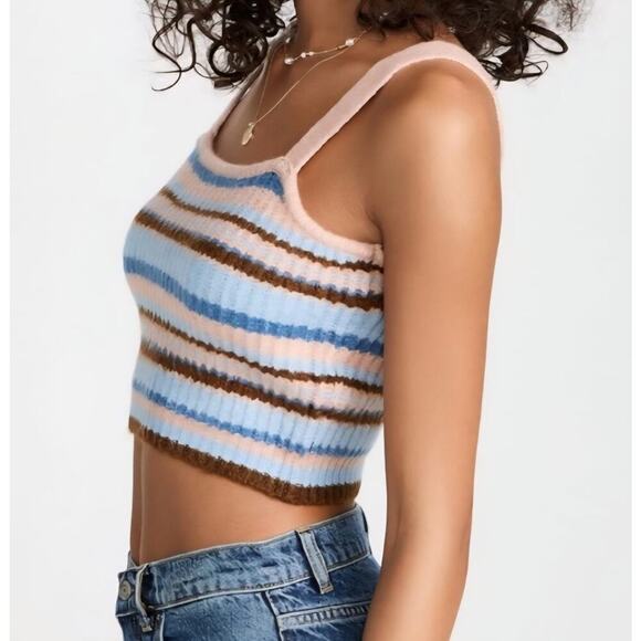 English Factory striped knit tank top crop top size Medium. - Picture 2 of 8